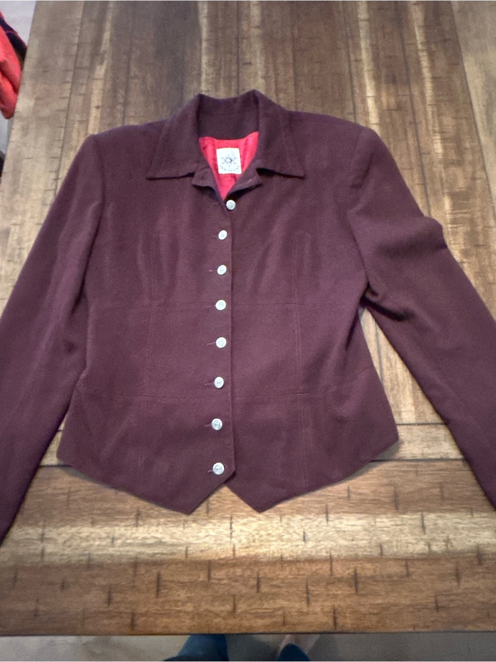 Vintage Powerline Made In Canada Burgundy Equestrian Western Blazer Size Medium